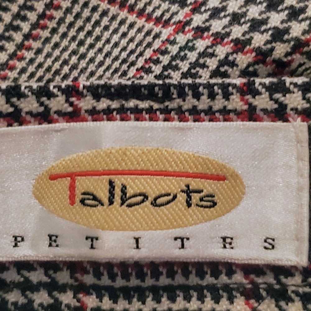 Talbots Vintage Plaid Wool Italian Fabric Trousers Pants Lined Size 12P - Picture 7 of 13